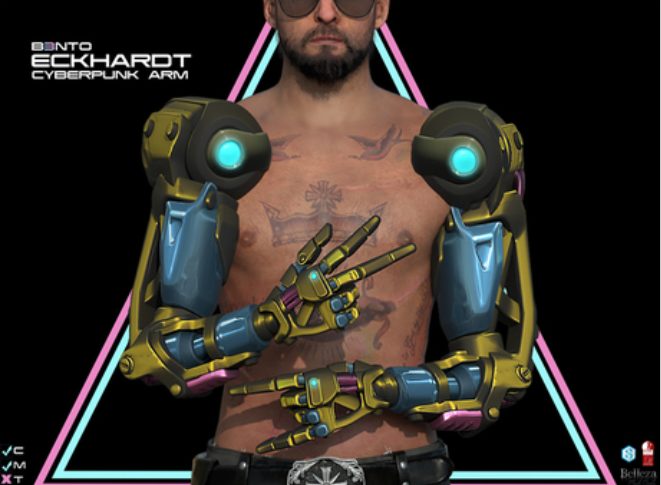 Cyberpunk robotic arm render