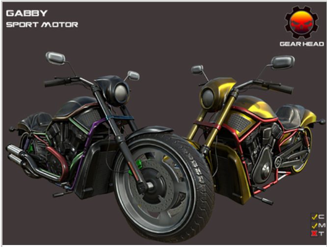 Sport motorcycle render